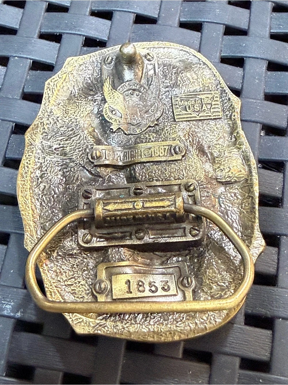Vintage 1987 Great American Buckle Co I Like Country Music Belt Buckle USA #1853